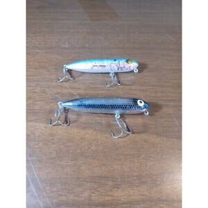 LOT OF 2 VINTAGE HEDDON FISHING LURE LOT HI VIZ . TORPEDO ZARA PUPPY